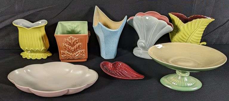 8 PIECES ASSORTED RED WING ART POTTERY MID CENTURY MODERN MCM