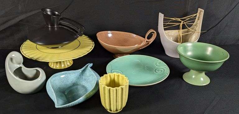 9 PIECES ASSORTED RED WING ART POTTERY MID CENTURY MODERN MCM