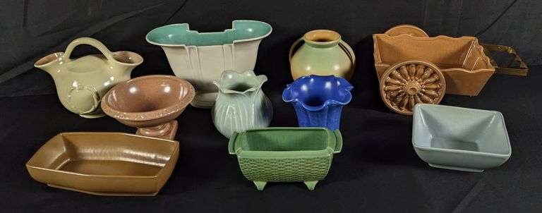 10 PIECES ASSORTED RED WING ART POTTERY MID CENTURY MODERN MCM