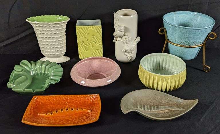 9 PIECES ASSORTED RED WING ART POTTERY MID CENTURY MODERN MCM