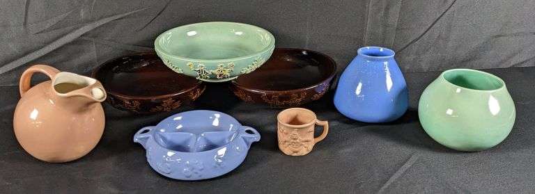 8 PIECES ASSORTED RED WING ART POTTERY MID CENTURY MODERN MCM
