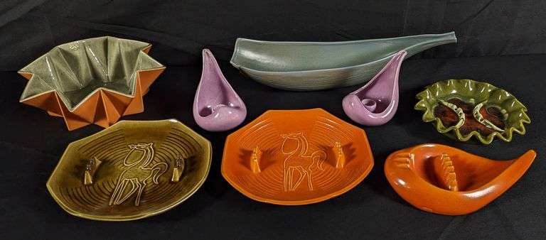 8 PIECES ASSORTED RED WING ART POTTERY MID CENTURY MODERN MCM