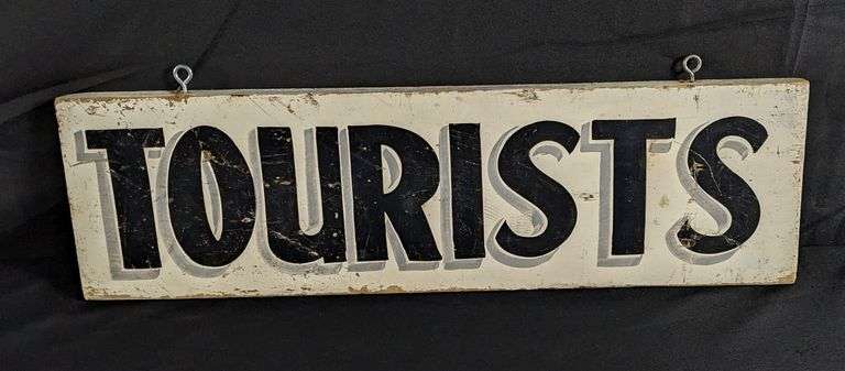 WOOD TOURISTS SIGN (2 SIDED)
