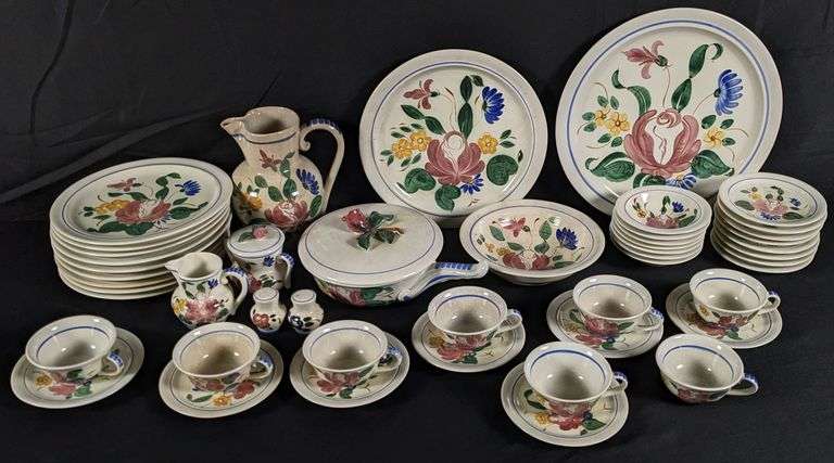 48 PCS RED WING POTTERY DINNERWARE ORLEANS MCM MID CENTURY MODERN