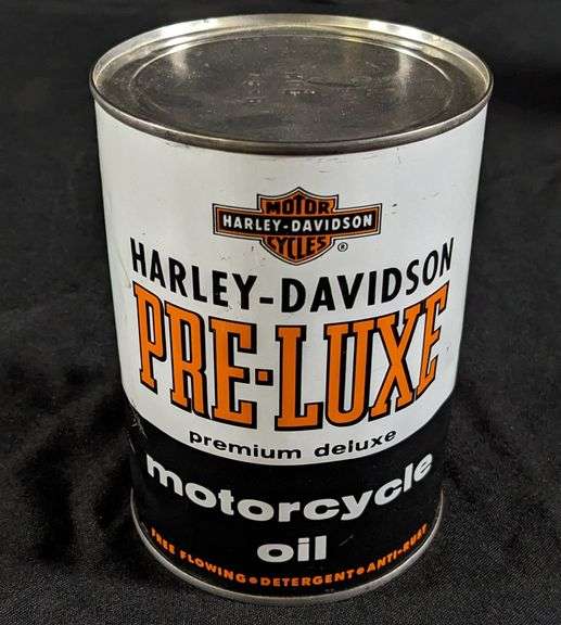 FULL QUART MOTORCYCLE OIL CAN HARLEY DAVIDSON PRE-LUXE MILWAUKEE WIS