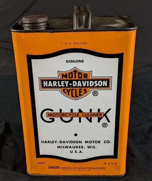 1 GAL OIL CAN HARLEY DAVIDSON GUNK MOTORCYCLE CLEANER MILWAUKEE WISCONSIN