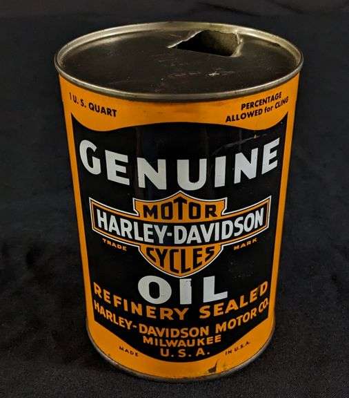 QUART MOTORCYCLE OIL CAN GENUINE HARLEY DAVIDSON MILWAUKEE WISCONSIN