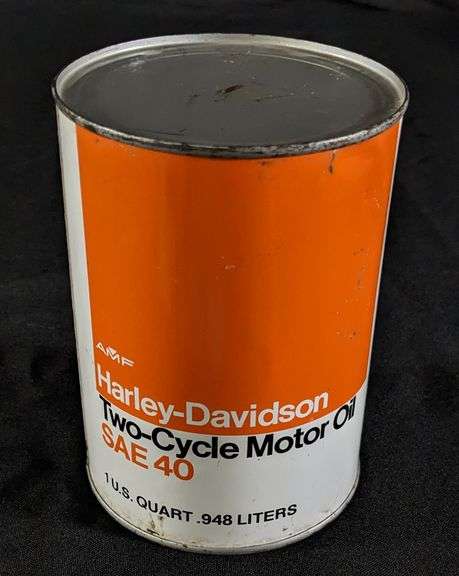 FULL QUART MOTORCYCLE OIL CAN AMF TWO-CYCLE MILWAUKEE WIS