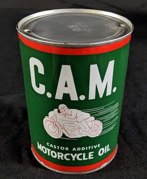 QUART MOTORCYCLE OIL CAN C.A.M. INDIAN SPRINGFIELD MASSACHUSSETTS
