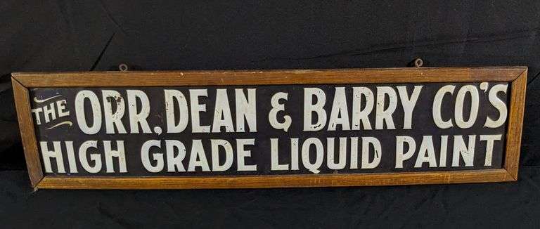 EARLY EMBOSSED TIN SIGN THE ORR DEAN & BARRY CO'S HIGH GRADE LIQUID ...