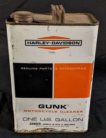 1 GAL OIL CAN HARLEY DAVIDSON GUNK MOTORCYCLE CLEANER MILWAUKEE WISCONSIN