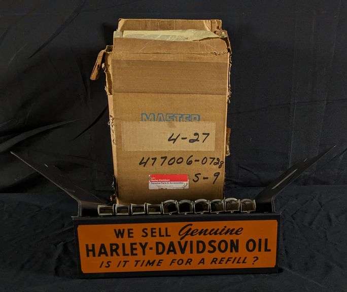 HARLEY DAVIDSON MOTORCYCLE DEALER SERVICE DEPT PARTS BOOK HOLDER RACK & ORIGINAL BOX