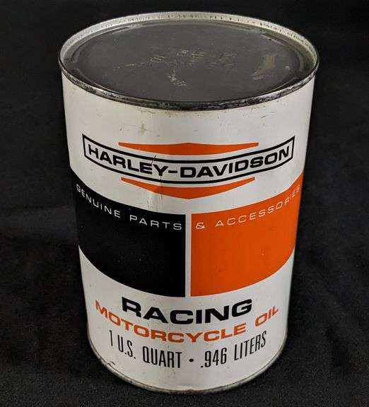 FULL QUART MOTORCYCLE OIL CAN HARLEY DAVIDSON RACING MILWAUKEE WI