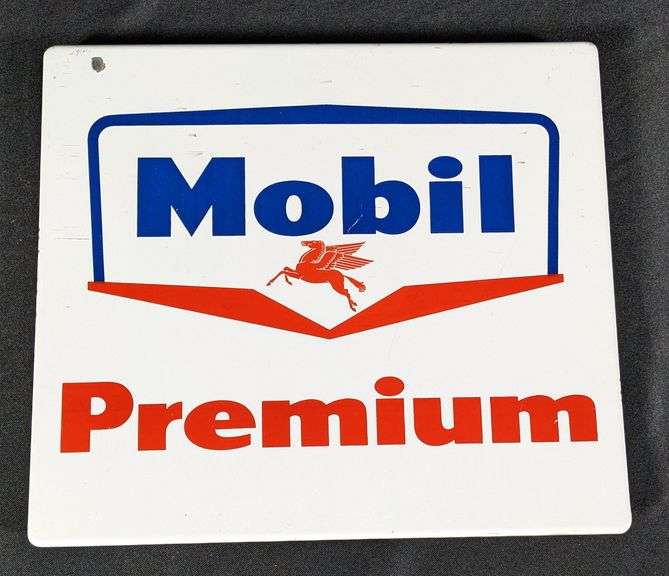 PORCELAIN GAS PUMP SIGN MOBIL PREMIUM GASOLINE