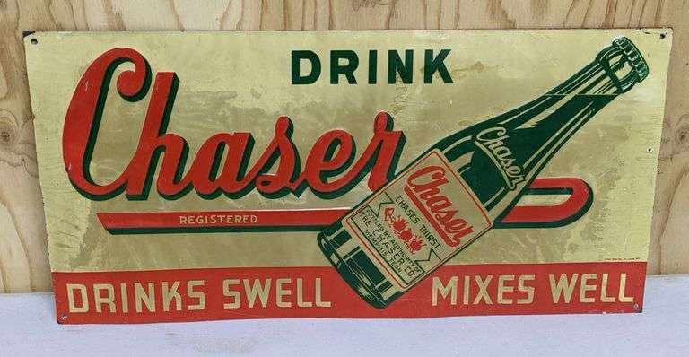EMBOSSED TIN SIGN DRINK CHASER SODA POP MEMPHIS TENNESSEE