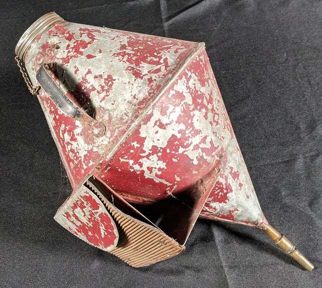 EARLY TIN SINCLAIR GAS STATION CAN (FIRE EXTINGUISHER?)16" TALL