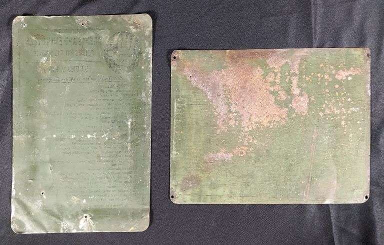 2 TIN SIGNS STANDARD OIL COMPANY