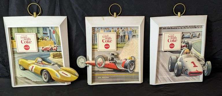 3 - 1960'S COCA COLA CAR SIGNS INDY 500 RAIL DRAGSTER INTERNATIONAL ...
