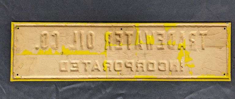 EMBOSSED STEEL SIGN TIDEWATER OIL CO INCORPORATED