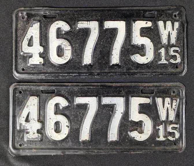 1915 WI WIS WISCONSIN LICENSE PLATE PAIR 46775