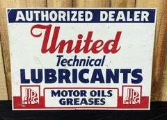 TIN SIGN UNITED TECHNICAL LUBRICANTS MOTOR OILS & GREASES