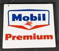 PORCELAIN GAS PUMP SIGN MOBIL PREMIUM GASOLINE