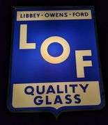 2 SIDED LIGHTED SIGN LIBBEY-OWENS-FORD QUALITY GLASS