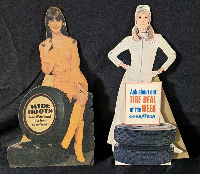 PAIR OF CARDSTOCK GOODYEAR TIRES SIGNS - Millers Auction Co.