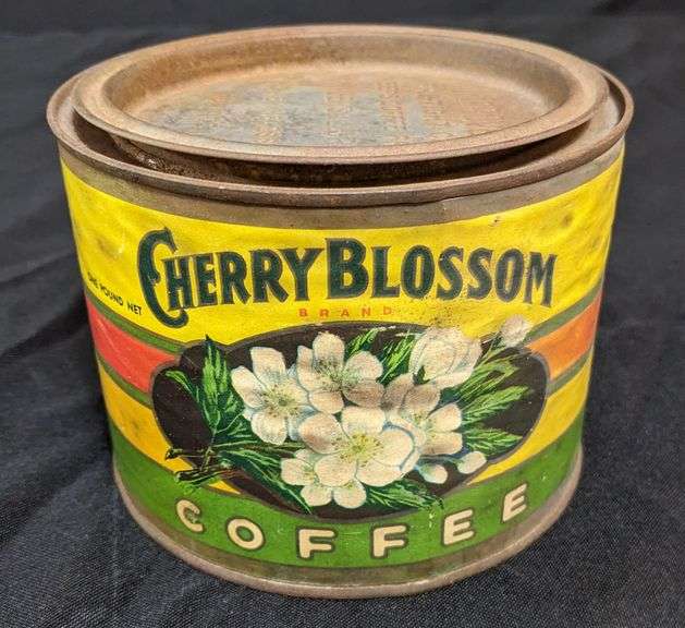 1# PAPER LABEL TIN CAN CHERRY BLOSSOM COFFEE MICHIGAN