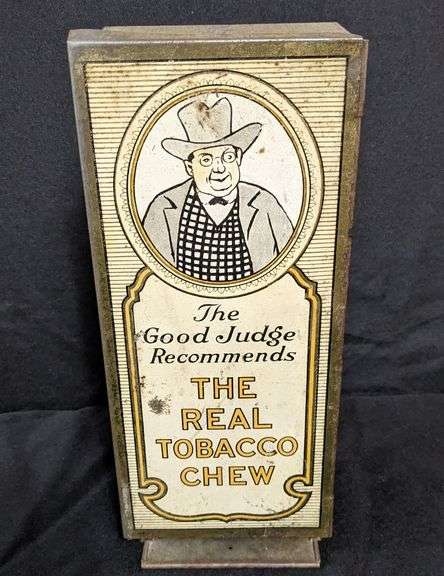 THE GOOD JUDGE CHEWING TOBACCO TIN DISPENSER