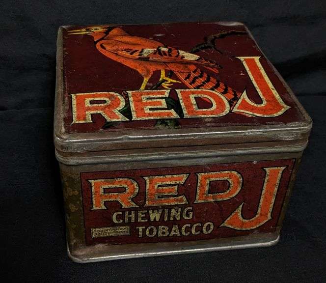 RED JAY CHEWING TOBACCO TIN CAN - Millers Auction Co.