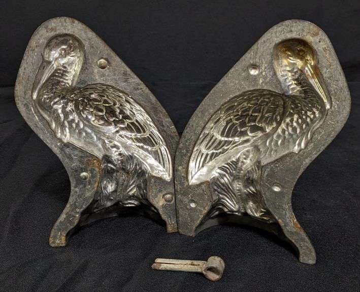 ANTIQUE CHOCOLATE MOLD STORK CRANE BIRD LE TANG FILS