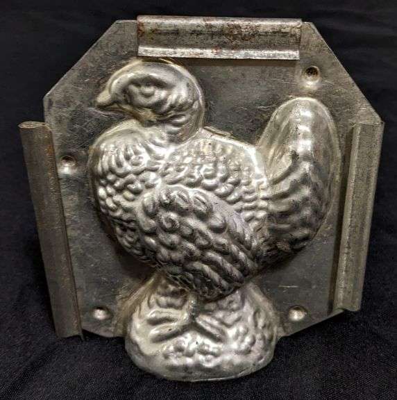 ANTIQUE CHOCOLATE MOLD HEN TURKEY THANKSGIVING