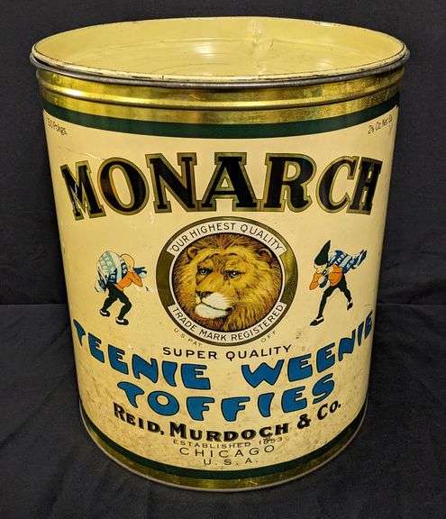COUNTRY STORE SIZE TIN BIN MONARCH TEENIE WEENIE TOFFIES REID MURDOCH CHICAGO IL