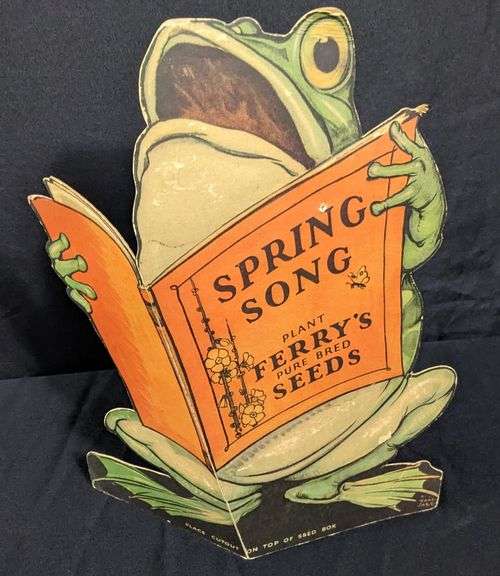 DIE CUT CARDSTOCK EASEL BACK FROG SIGN FERRY'S PURE BRED SEEDS