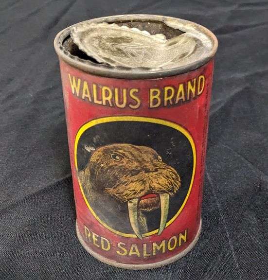 1# PAPER LABEL TIN CAN WALRUS BRAND RED SALMON ALASKA PACKERS ASSN SAN FRANCISCO CA