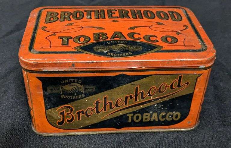 UNITED BROTHERS BROTHERHOOD TOBACCO TIN CAN