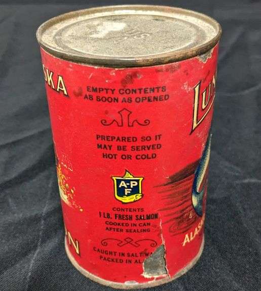 1# PAPER LABEL TIN CAN LUNCHEON BRAND SALMON ALASKA PACIFIC FISHERIES SEATTLE WA