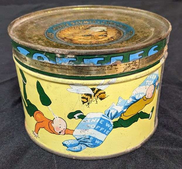 1# CANDY TIN CAN MONARCH TEENIE WEENIE TOFFEES REID MURDOCH CO CHICAGO
