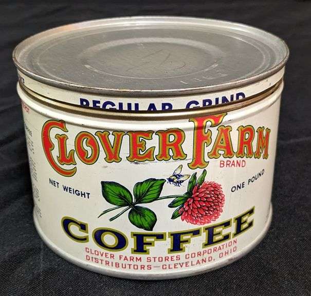 1# TIN COFFEE CAN CLOVER FARM CLEVELAND OHIO