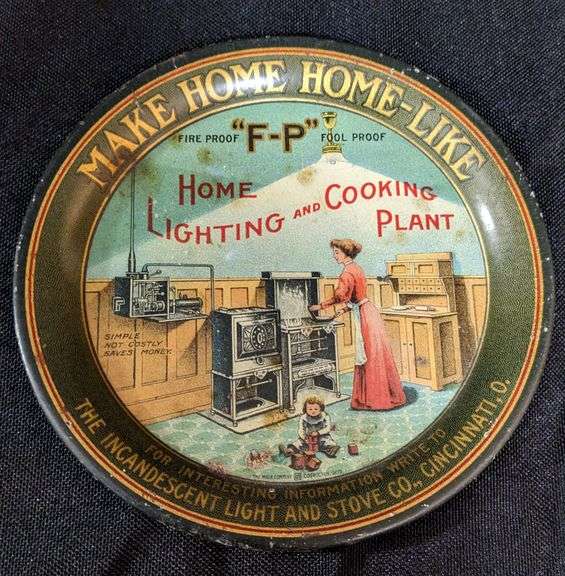 TIN TIP TRAY THE INCANDESCENT LIGHT & STOVE CO CINCINATTI OHIO