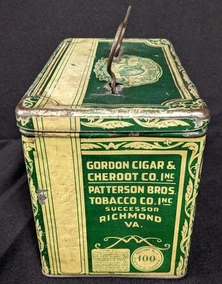 GREEN TURTLE CIGARS TIN 3 FOR 5¢ GORDON CIGAR & CHEROOT CO PATTERSON BROS RICHMOND VA