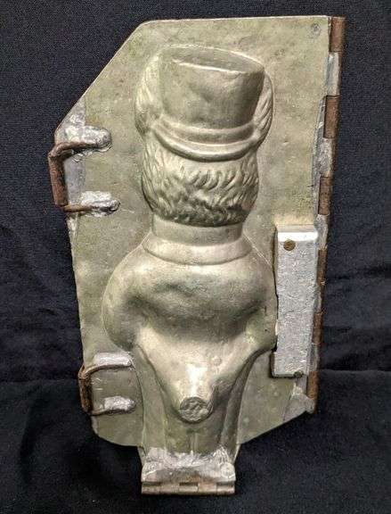 ANTIQUE CHOCOLATE MOLD EASTER BUNNY RABBIT WEARING CLOTHING