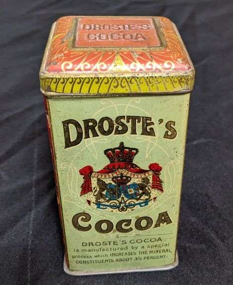 EARLY TIN LITHO CAN DROST'S COCOA HOLLAND