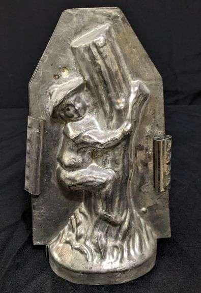ANTIQUE CHOCOLATE MOLD YOUNG BOY CLIMBING TREE