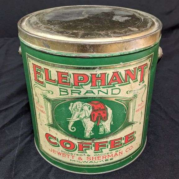 4# TIN CAN ELEPHANT BRAND JEWETT & SHERMAN CO MILWAUKEE WISCONSIN