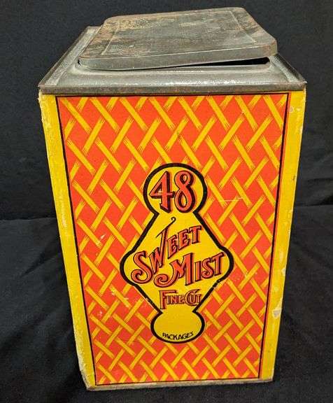 CARDBOARD TOBACCO BIN TIN SWEET MIST CHEWING TOBACCO SCOTTEN DILLON COMPANY