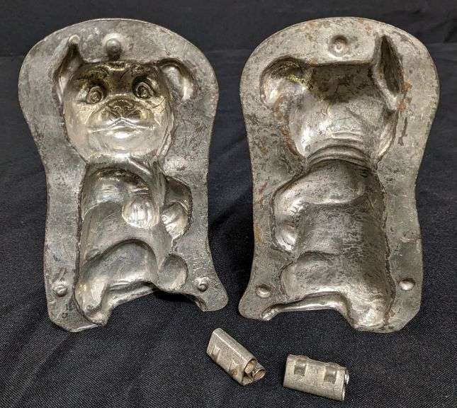 ANTIQUE CHOCOLATE MOLD CUTE LITTLE PUPPY DOG