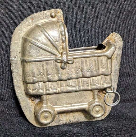 ANTIQUE CHOCOLATE MOLD BABBY BUGGY STROLLER