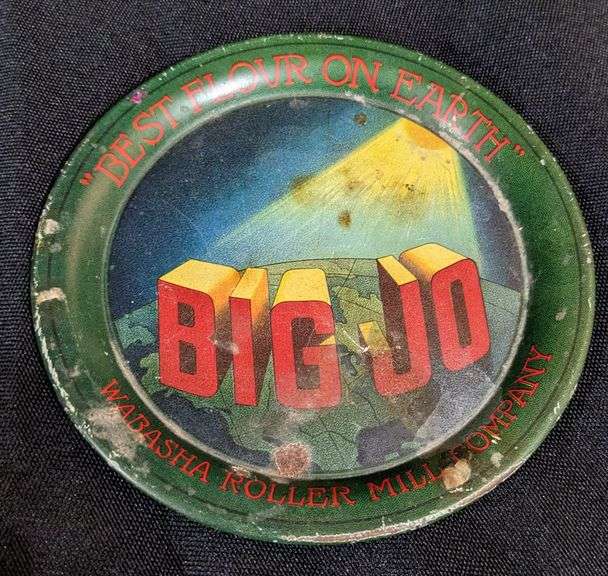TIN TIP TRAY BIG JO FLOUR WABASHA ROLLER MILLS CO MINNESOTA